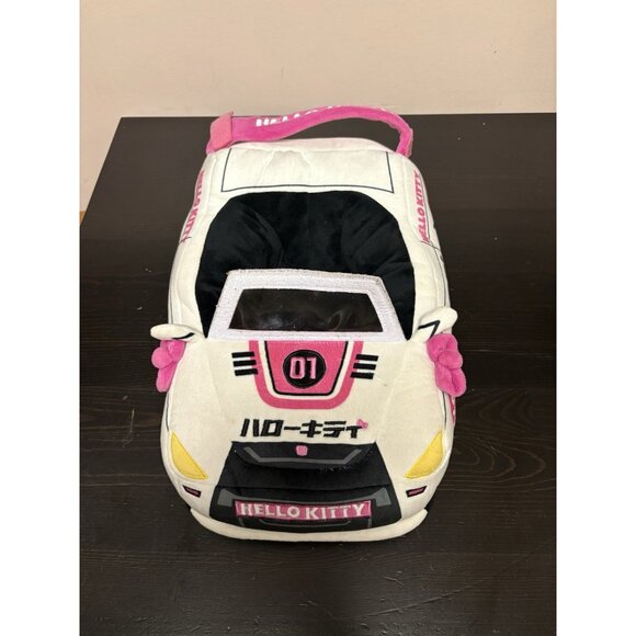 Hello Kitty Plush Tokyo Speed Race Car Kidrobot White And Pink Car 15" Long 2022 - Picture 2 of 9